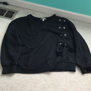 Black stitched sweater